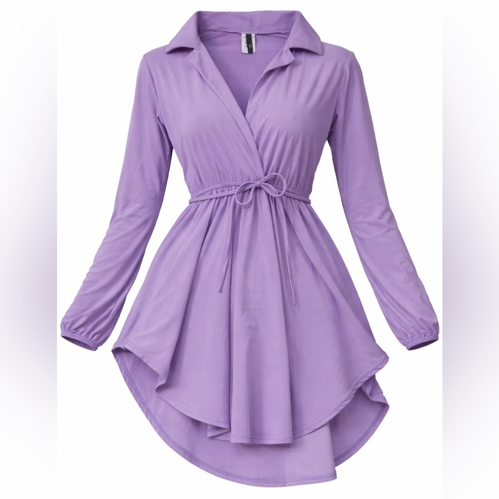 Lavender Long Sleeve Wrap Top